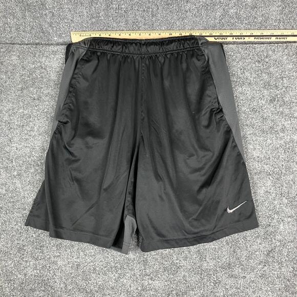 Nike Dri-Fit Shorts Mens Size M Black Gray Mesh Athletic Lightweight Gym Running - Picture 1 of 10